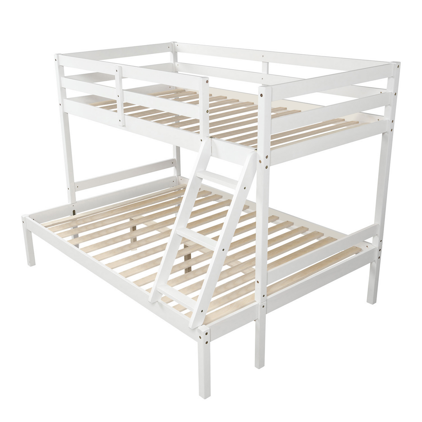 White Twin Over Full Bunk Bed with Versatile Design