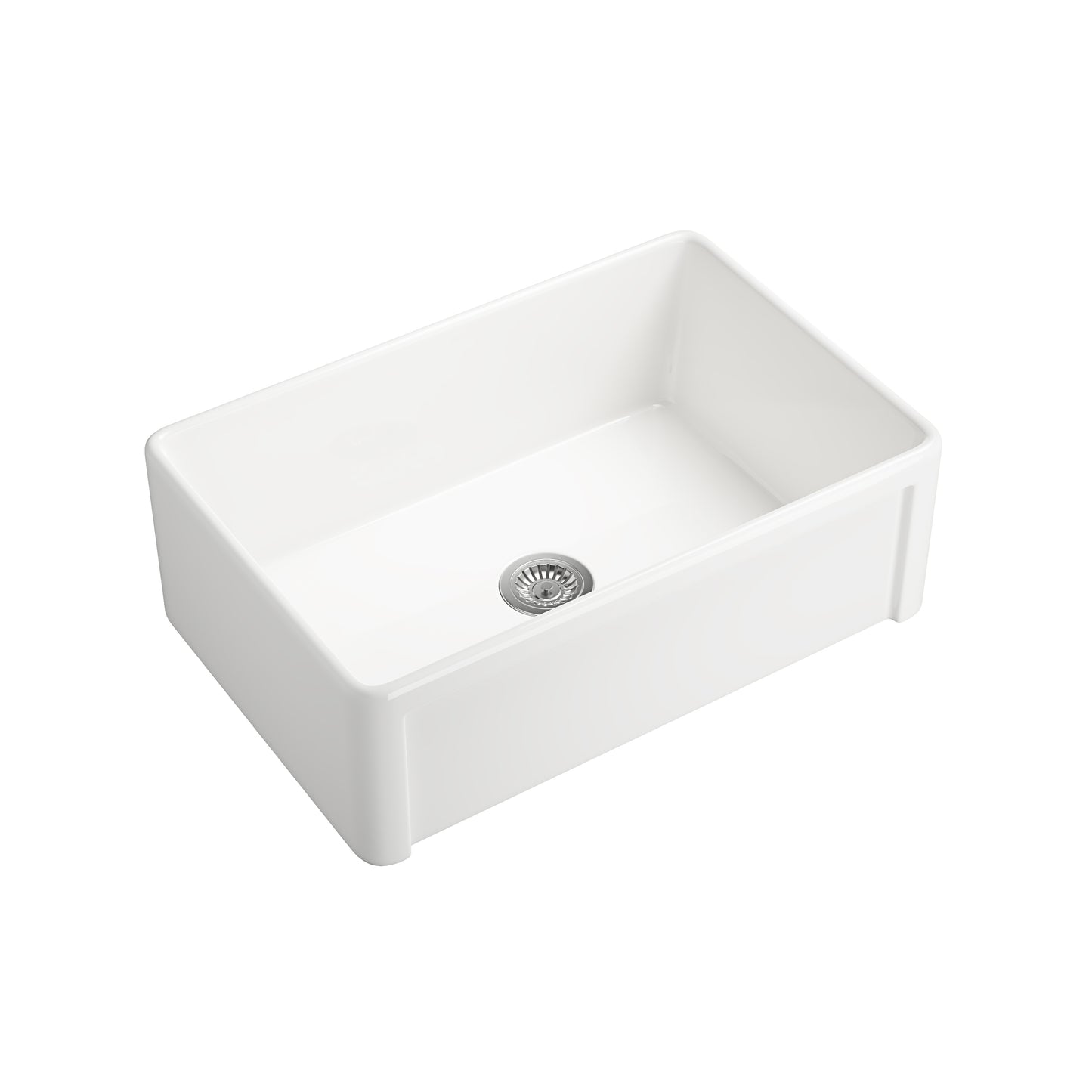 Deep Single Bowl White Farmhouse Kitchen Sink