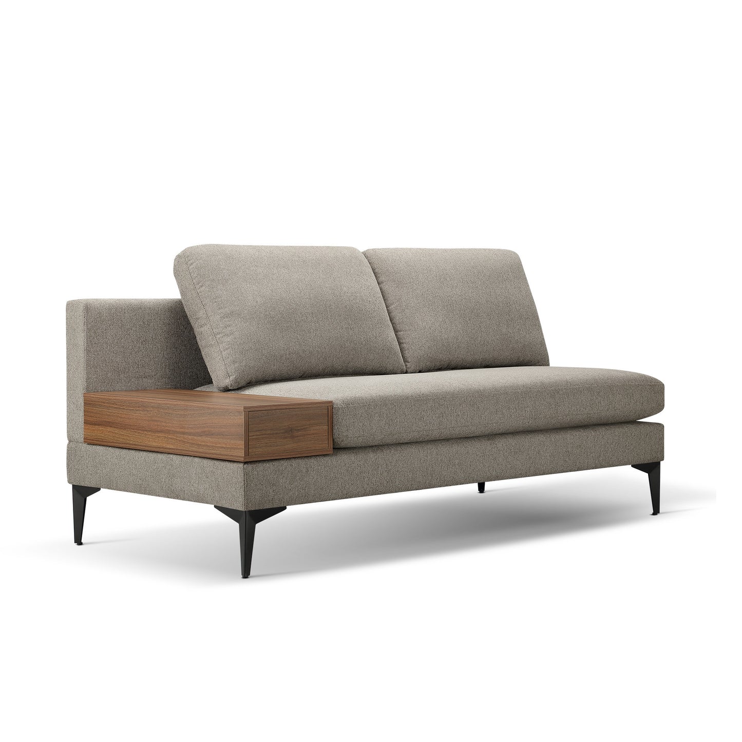 L Shape Modern Sectional L Shape Couch Sofa with Reversible Chaise and Armless 2 Seater Loveseat , 2 Piece Free Combination Sectional Couch with Left or Right Arm Facing Chaise, Texture Sand