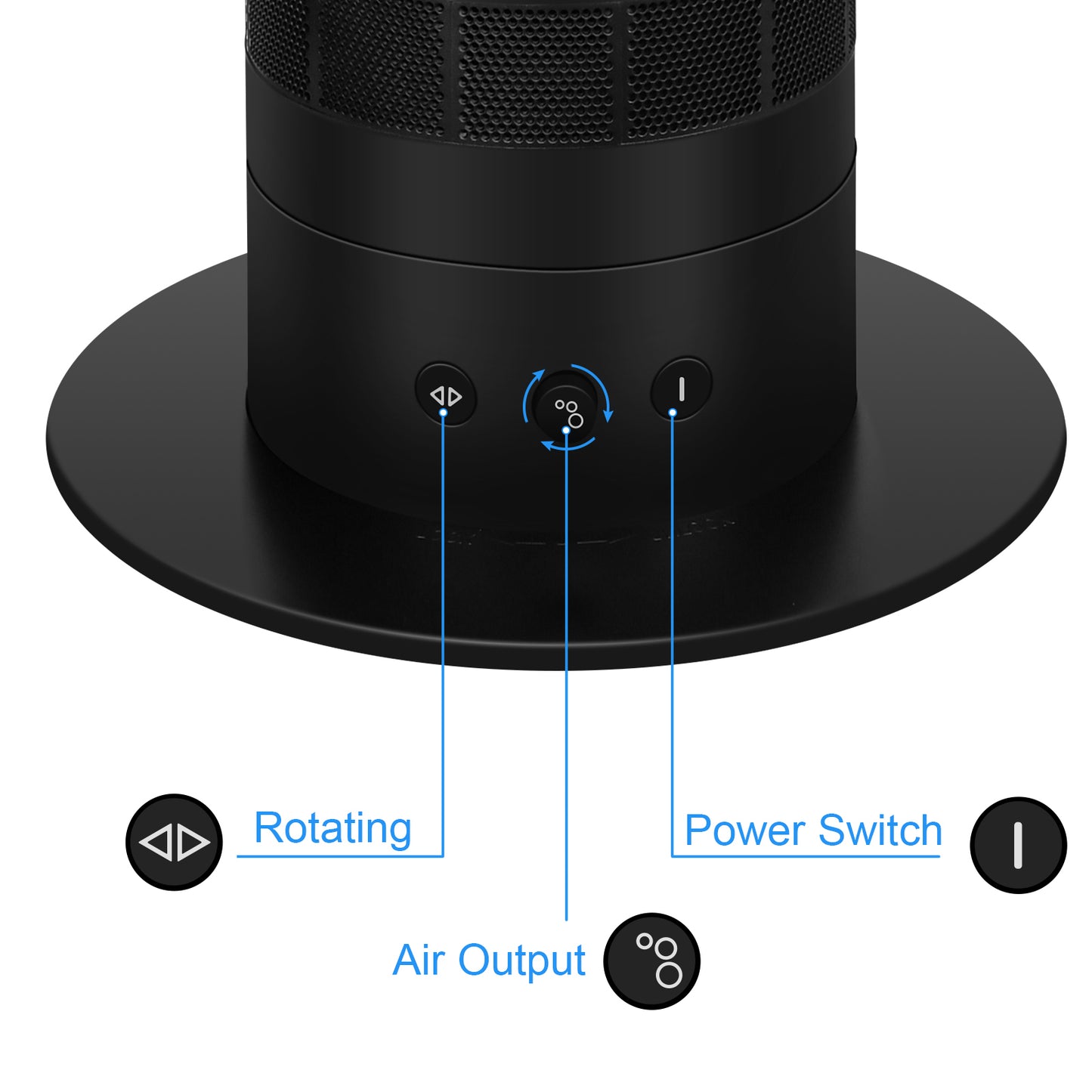 Sleek and Quiet 27 inch Bladeless Tower Fan with Remote Control