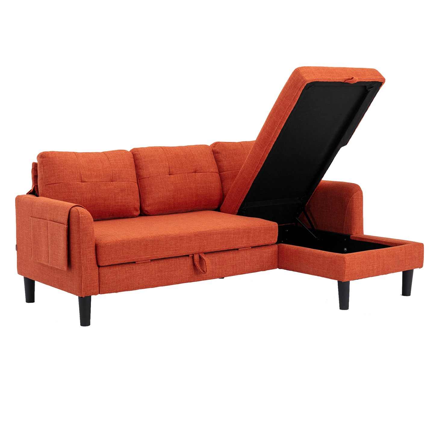 UNITED WE WIN Sectional Sofa Reversible Sectional Sleeper Sectional Sofa with Storage Chaise