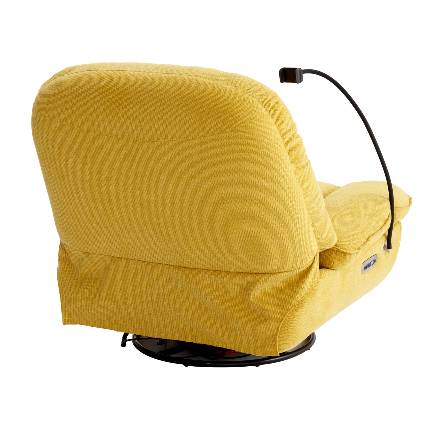 Yellow Power Recliner with Voice Control and Bluetooth Music Player