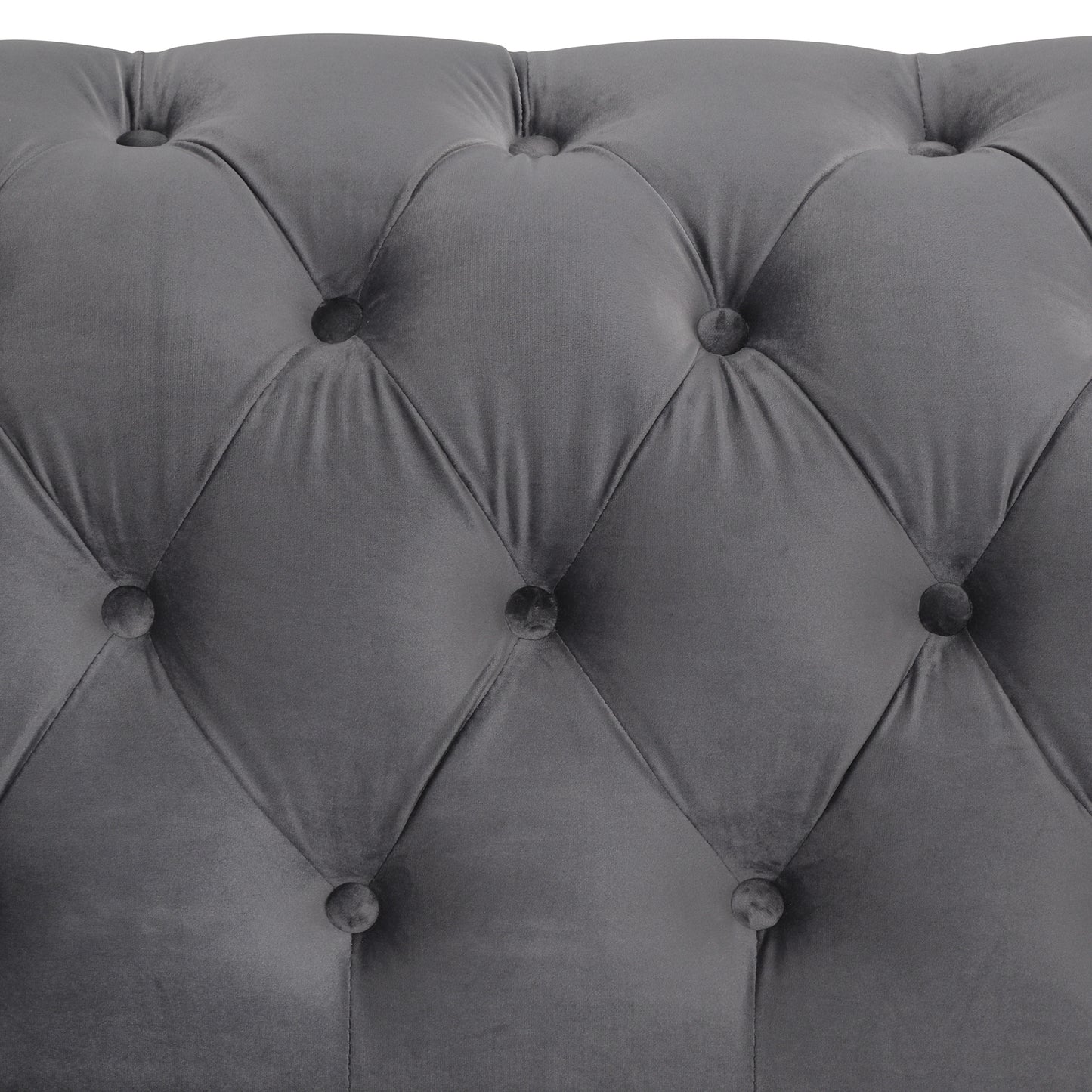 Modern Gray Velvet Loveseat Sofa with Removable Seat Cushion