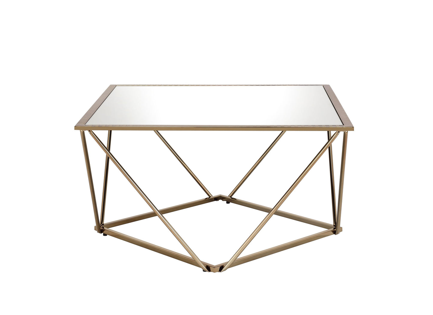 Elegant Champagne Gold Mirrored Coffee Table