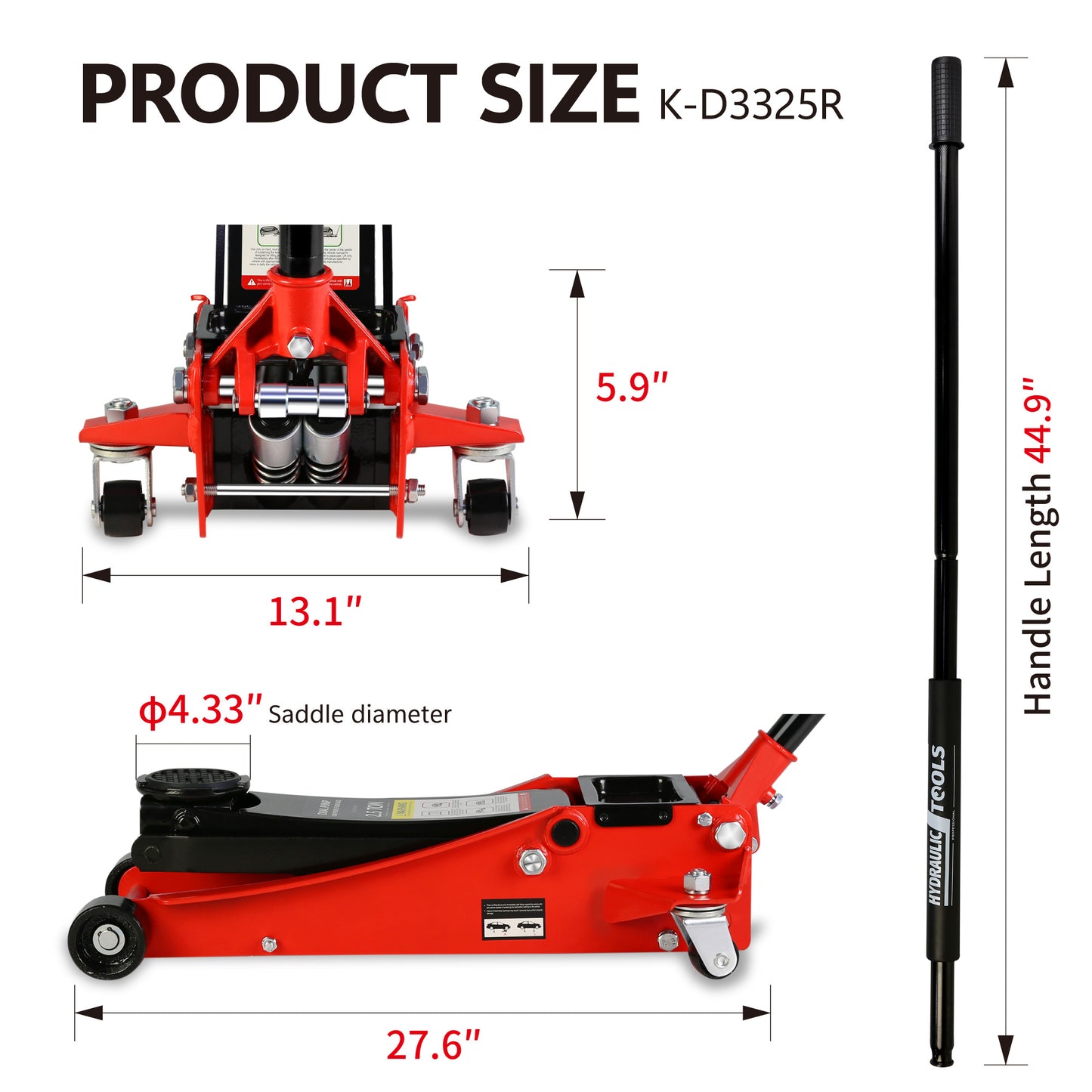 2.5 Ton Dual Piston Hydraulic Steel Racing Floor Jack with Quick Lift Pump