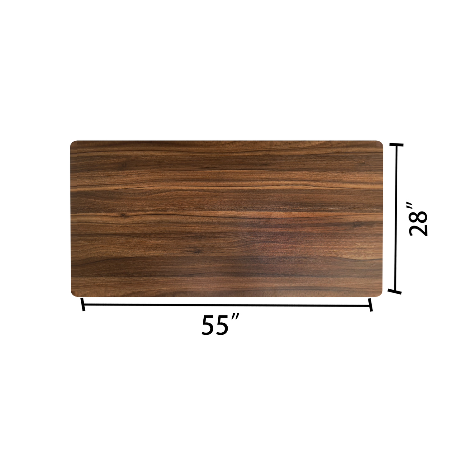 28x55-inch Walnut Finished MDF Desktop Tabletop