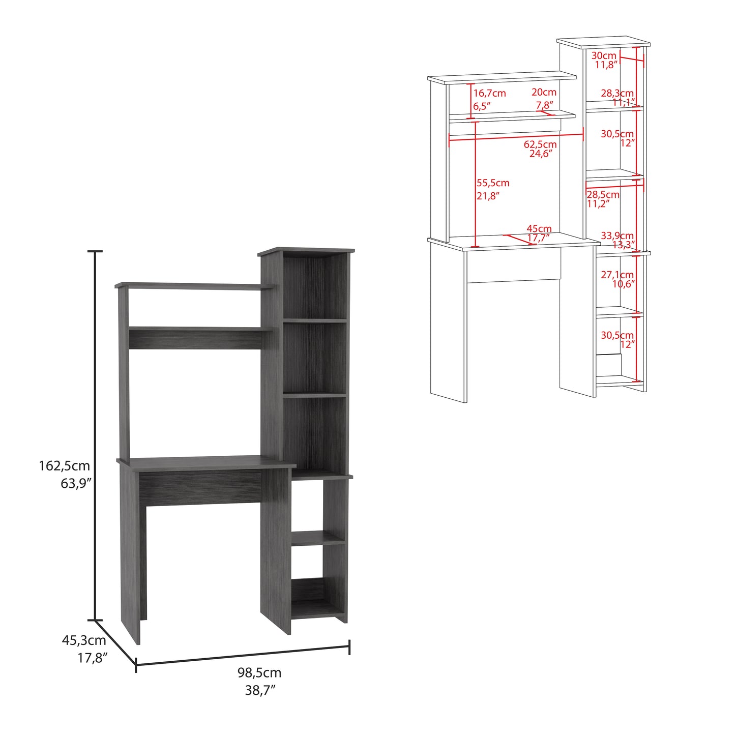 Elevate Your Workspace with the Smokey Oak Versalles Writing Desk