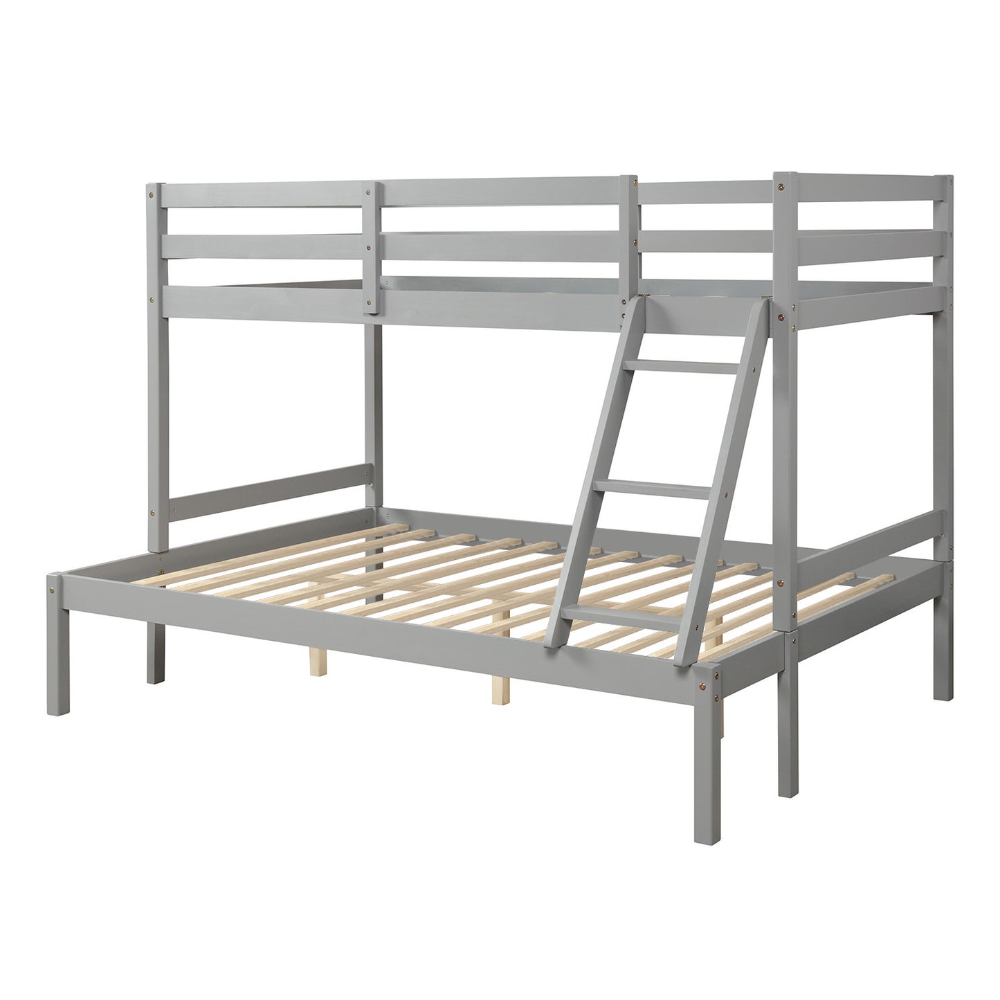 Gray Twin Over Full Bunk Bed with Stylish Space-Saving Design