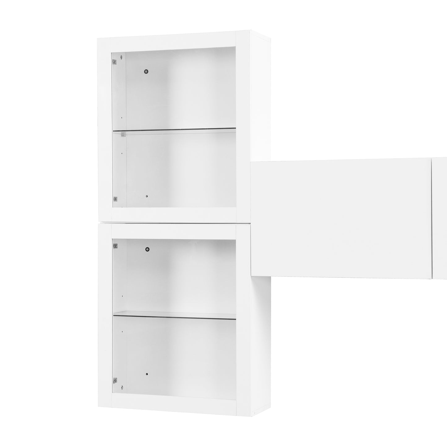 Elegant High Gloss TV Stand with Versatile Storage Cabinets, Media Console for TVs Up To 75, White