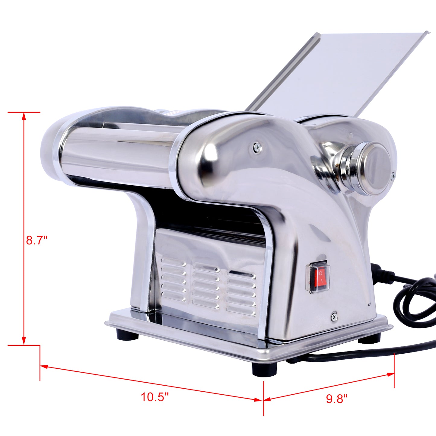 Electric Pasta Maker Noodle Maker Pasta Making Machine Dough Roller Cutter Thickness Adjustable Stainless Steel US 110V 135w  3 Blades Type 2.5mm Round+4mm Flat+9mm Wide Noodle
