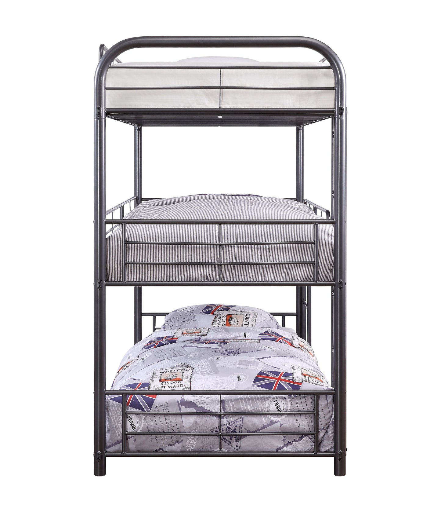 Cairo Triple Metal Bunk Bed in Gunmetal 38090