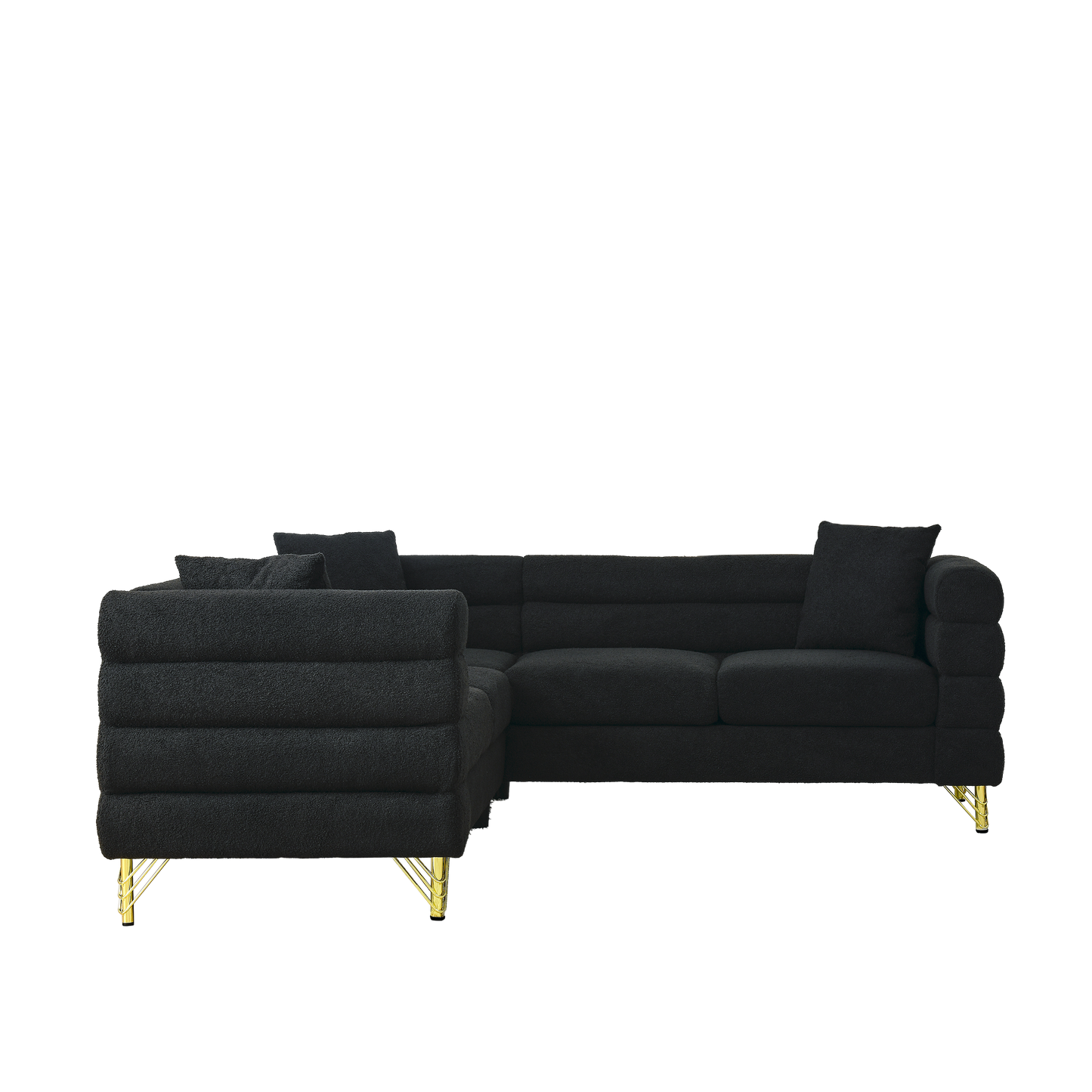 81.5-Inch Streamline Modern Corner Sofa with Metallic Luster Legs and Durable Construction