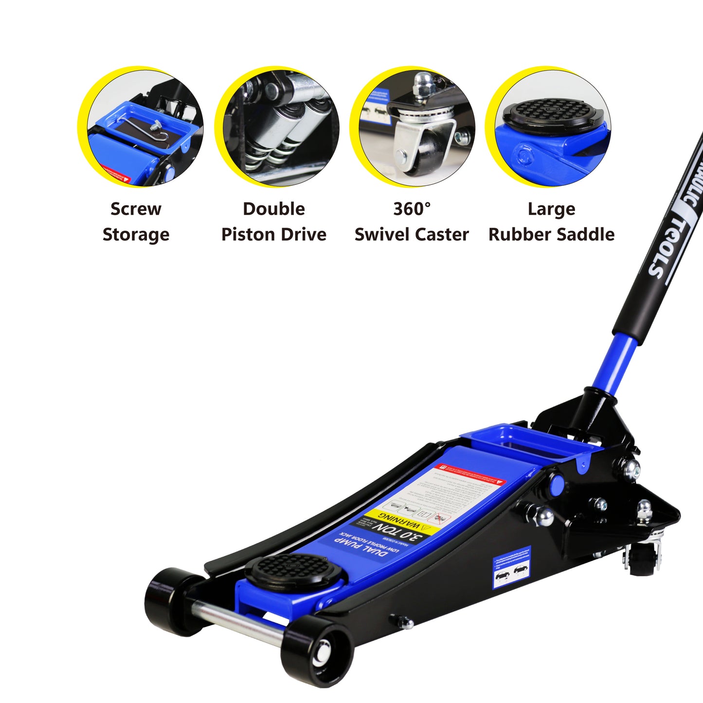 Ultra-Low Hydraulic Car Jack with Dual Piston Quick Lift Pump