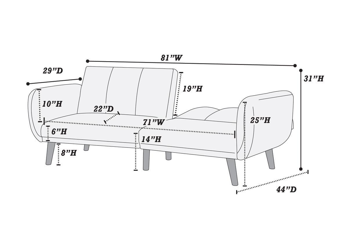 ADJUSTABLE SOFA in Black Faux Leather