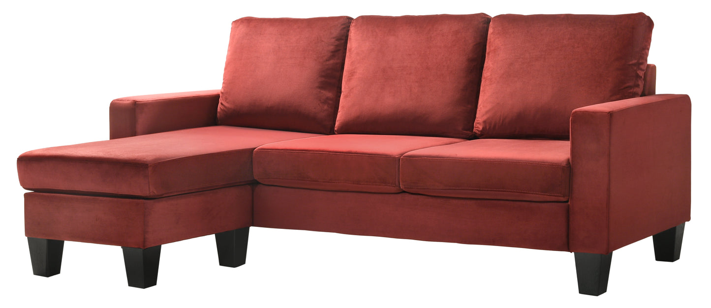 Elegant Burgundy Sofa Chaise: Glory Furniture Jessica - USA Made