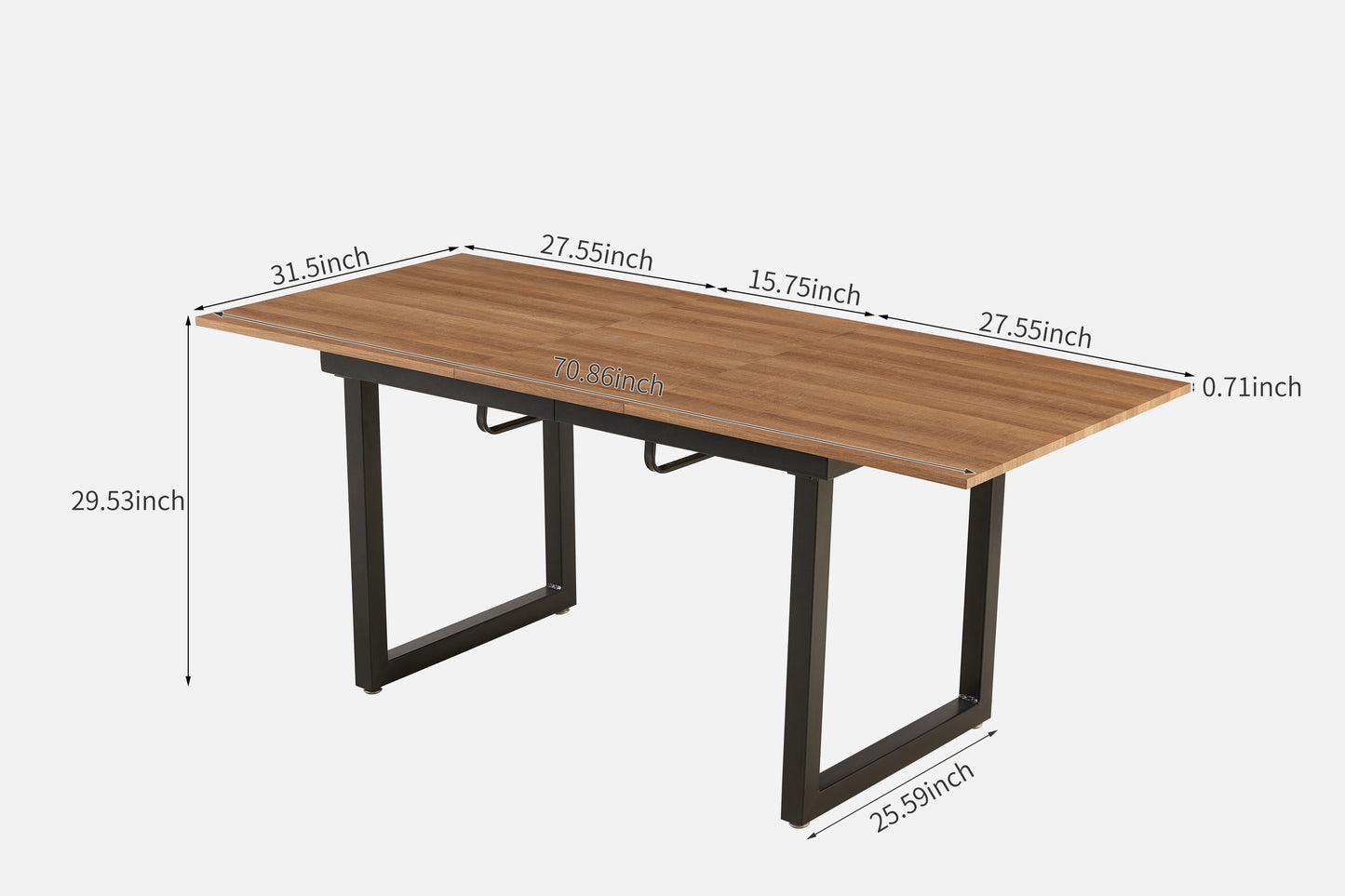 1+4,5pieces dining set,extensible Table metal leg Mid-century Dining Table for 4-6 people With Mdf Table Top, Pedestal Dining Table, End Table Leisure Coffee Table