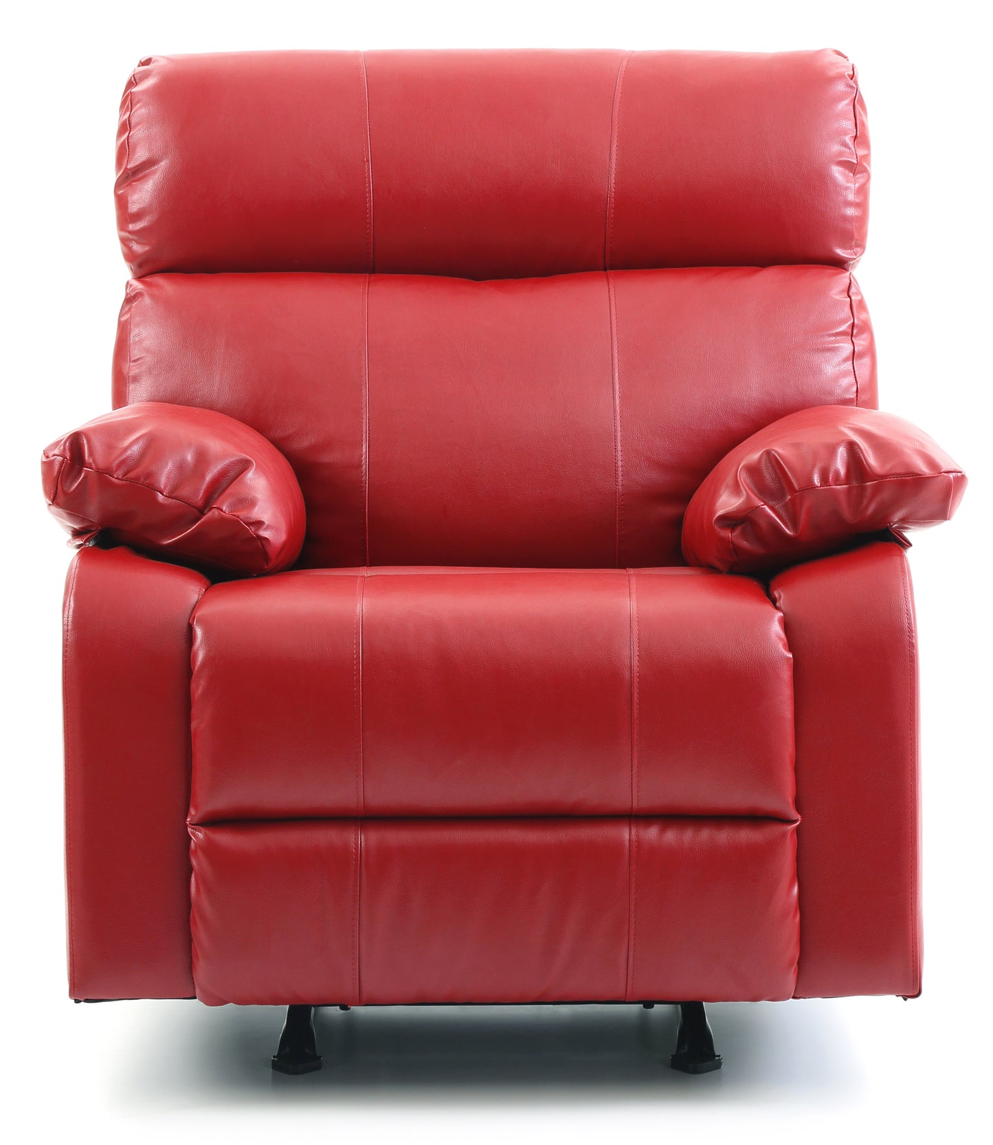 Red Modern Rocker Recliner with Enhanced Back Support