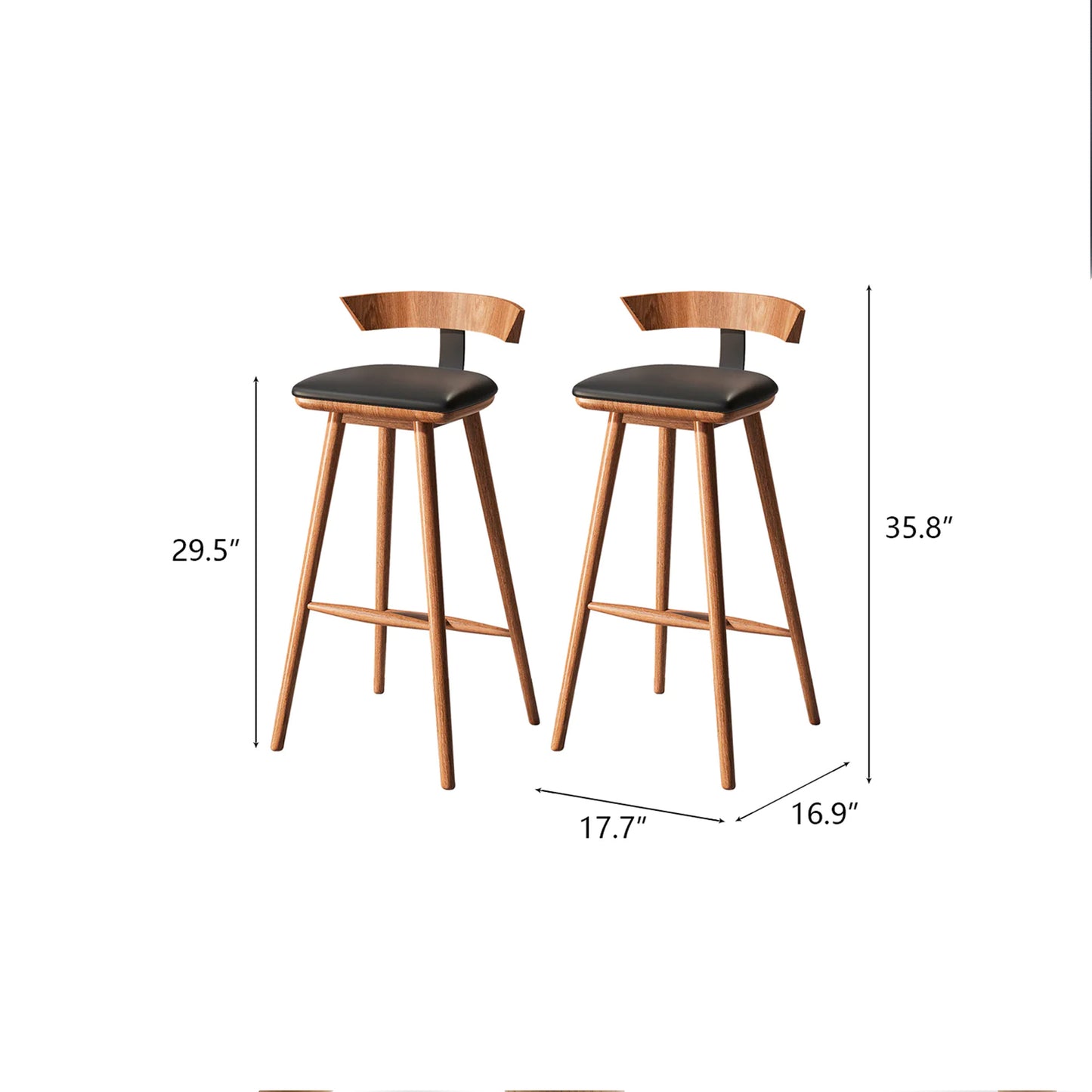 Wood Upholstered Counter Bar Stool