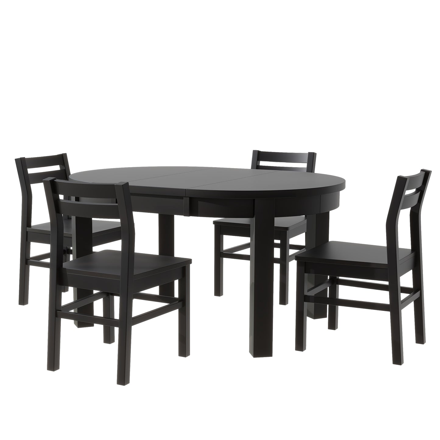 Farmhouse 5-Piece Extendable Round Dining Table Set with Storage Drawers and 4 Dining Chairs,16" Removable Leaf, Espresso