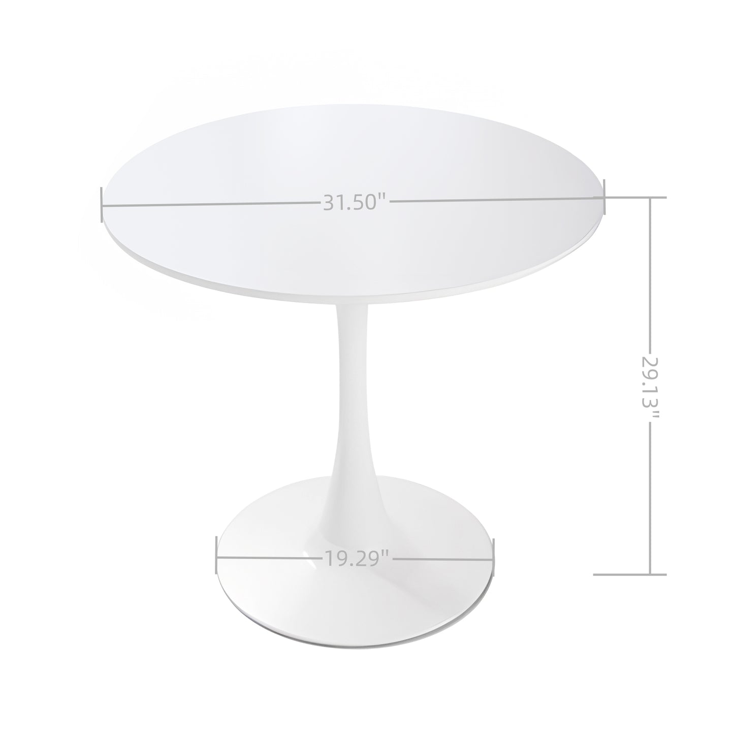 3 Pieces 31.5-Inch round dining table set for 2 and 2 pieces Upholstered Chairs for Four Person, MDF Table-top, Off White Faux Fur with White table Leg for Kitchen, Reception Room