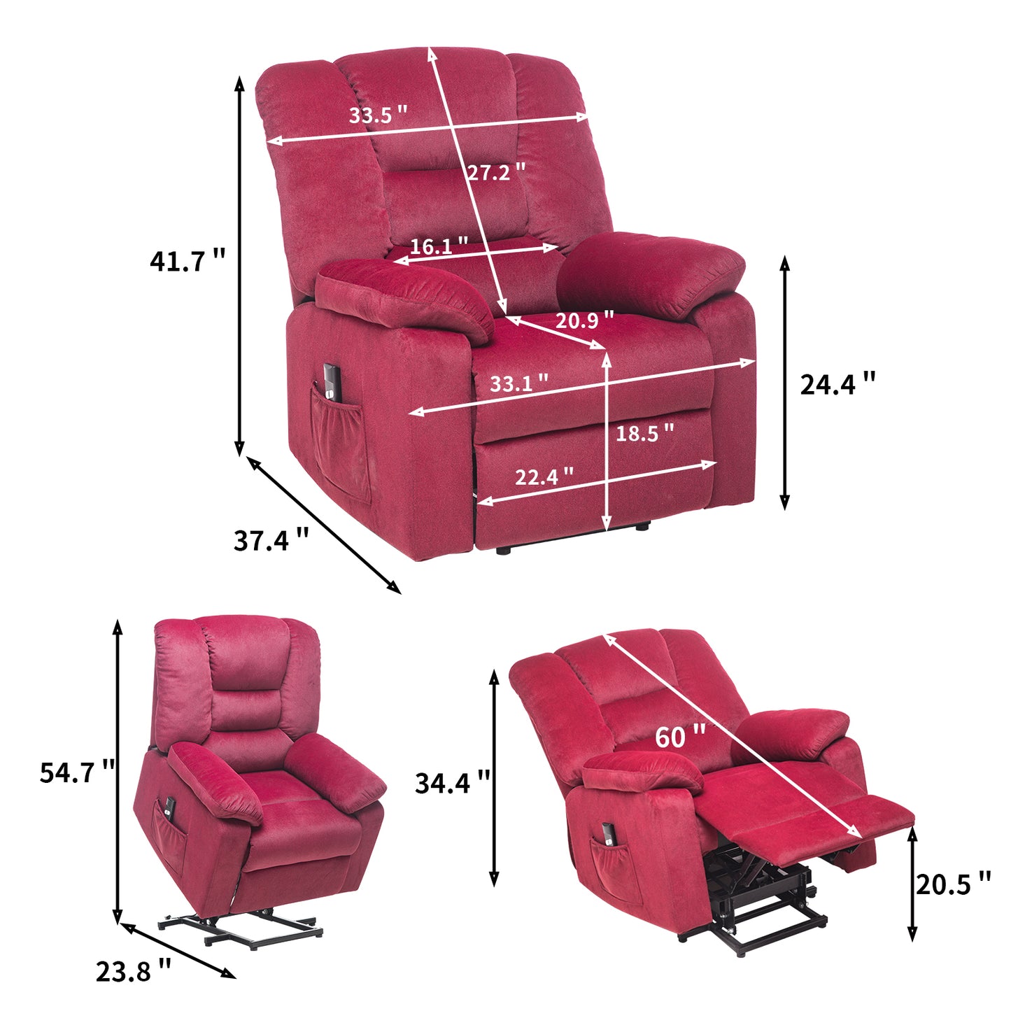 Comfortable Power Lift Recliner Chair for Elderly with Safety Motion Reclining Mechanism