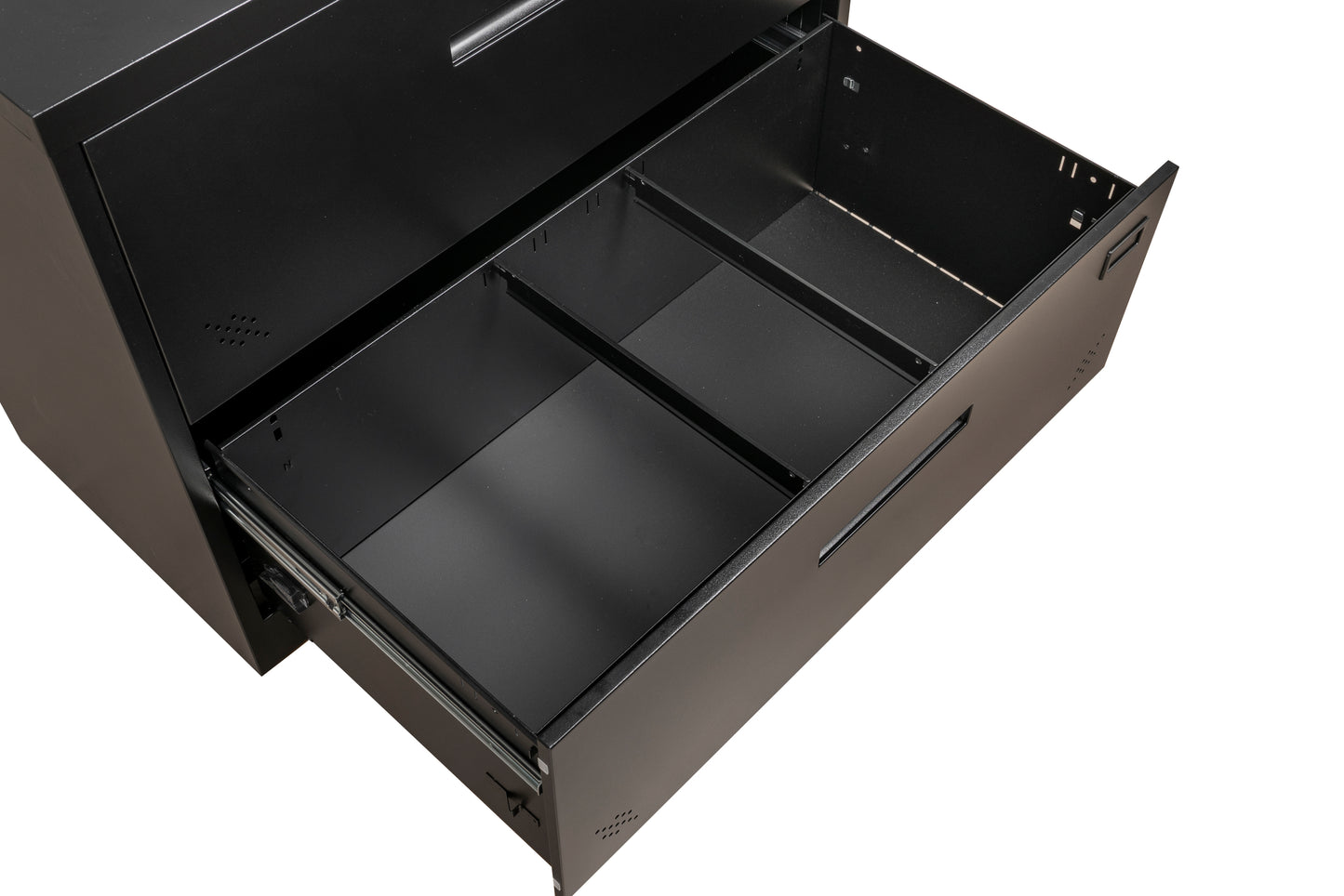 Steel 3-Drawer Lockable Lateral Filing Cabinet for Legal/Letter A4 Size, Black