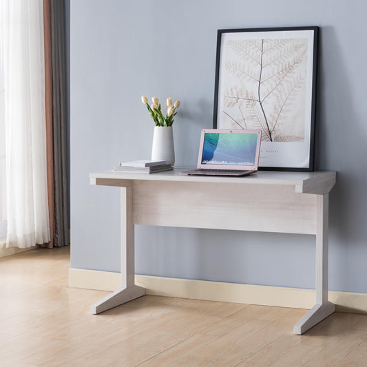 Elegant White Oak Desk with I-Shaped Legs