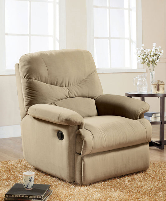 Beige Microfiber Arcadia Motion Recliner