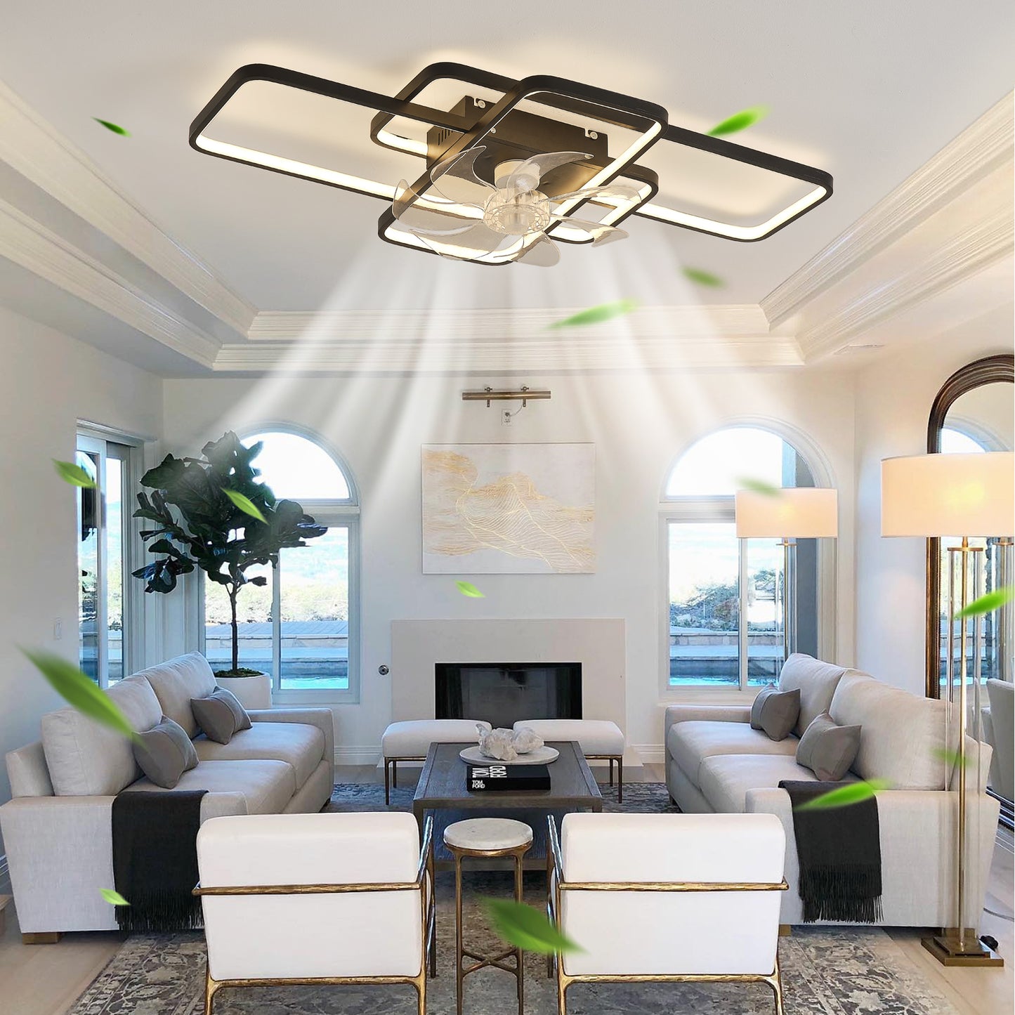 41-Inch Smart Ceiling Fan with Dimmable LED Lights and Remote Control