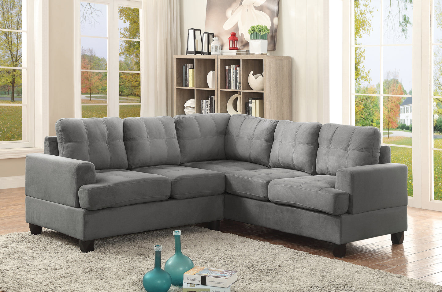 Sandridge G513B-SC Sectional Sofa, Elegant Gray