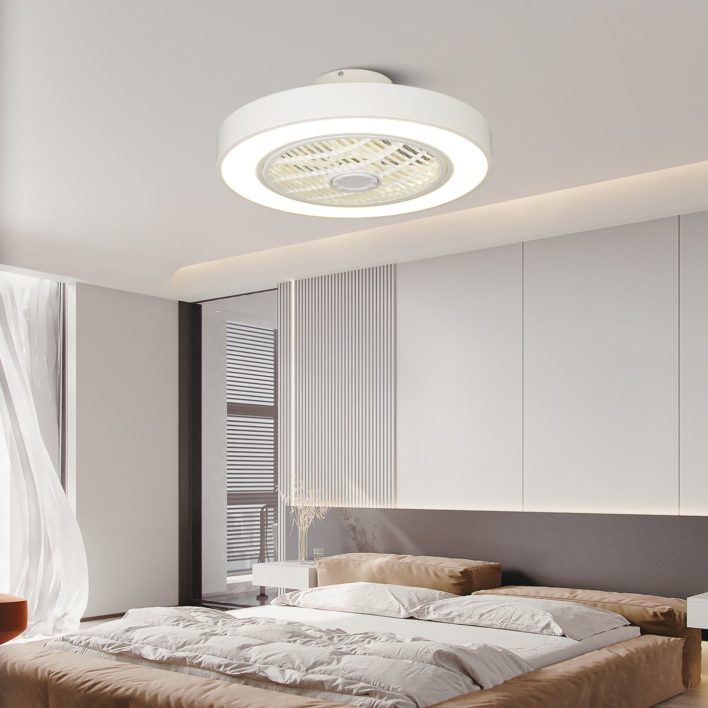 Bladeless Ceiling Fan with Lights and Remote Control