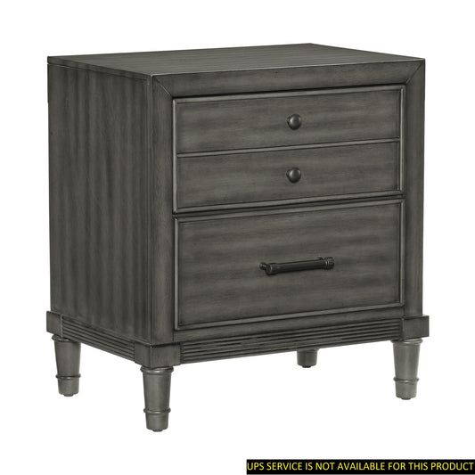 Transitional Style Gray Finish 1pc Nightstand of Drawers Versatile Look Bedroom Furniture