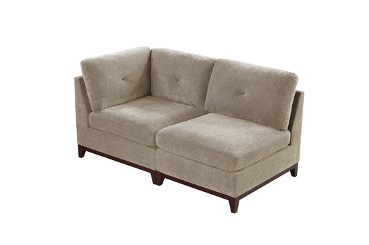 Chenille Modular Seating Set - 2 Pieces in Camel