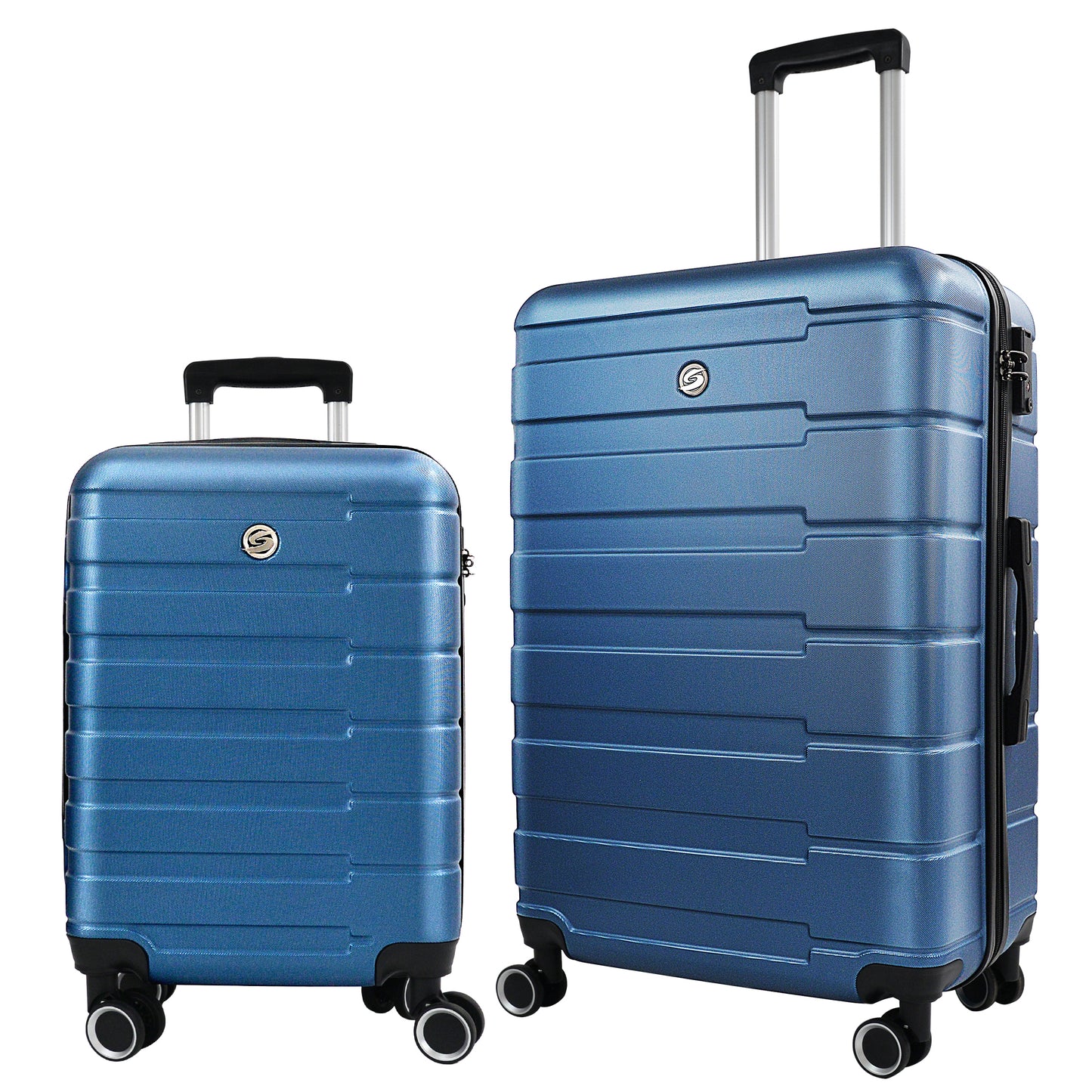 Luggage Sets 2 Piece, 20 inch 24 inch Carry on Luggage Airline Approved, ABS Hardside Lightweight Suitcase with 4 Spinner Wheels, 2-Piece Set (20/24)