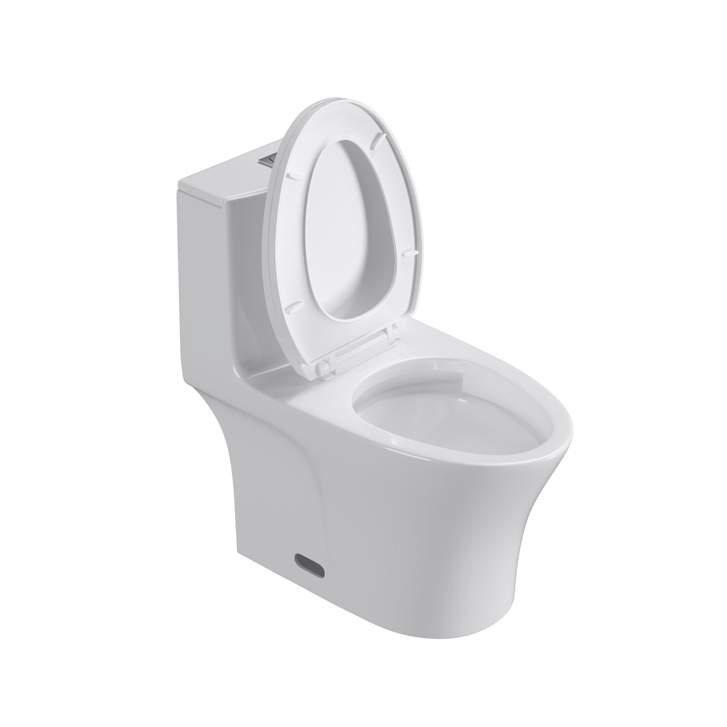 Dual Flush Elongated Standard One Piece Toilet with Comfortable Seat Height, Soft Close Seat Cover, High-Efficiency Supply, and White Finish Toilet Bowl (White Toilet)