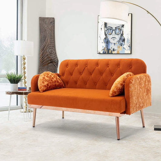 Velvet  Sofa , Accent sofa .loveseat sofa with metal feet