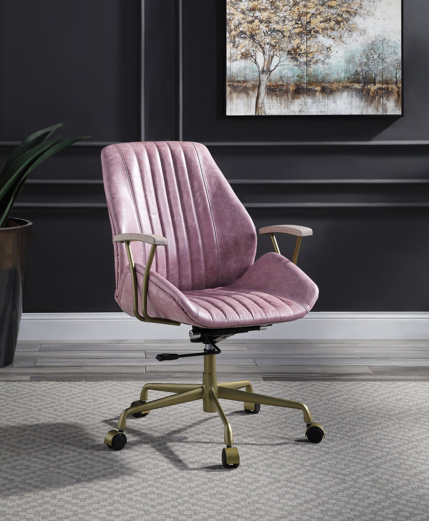 Hamilton Office Chair in Pink Top Grain Leather OF00399