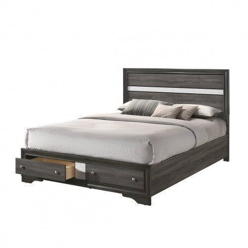 Naima Queen Bed w/Storage, Gray (1Set/3Ctn) 25970Q