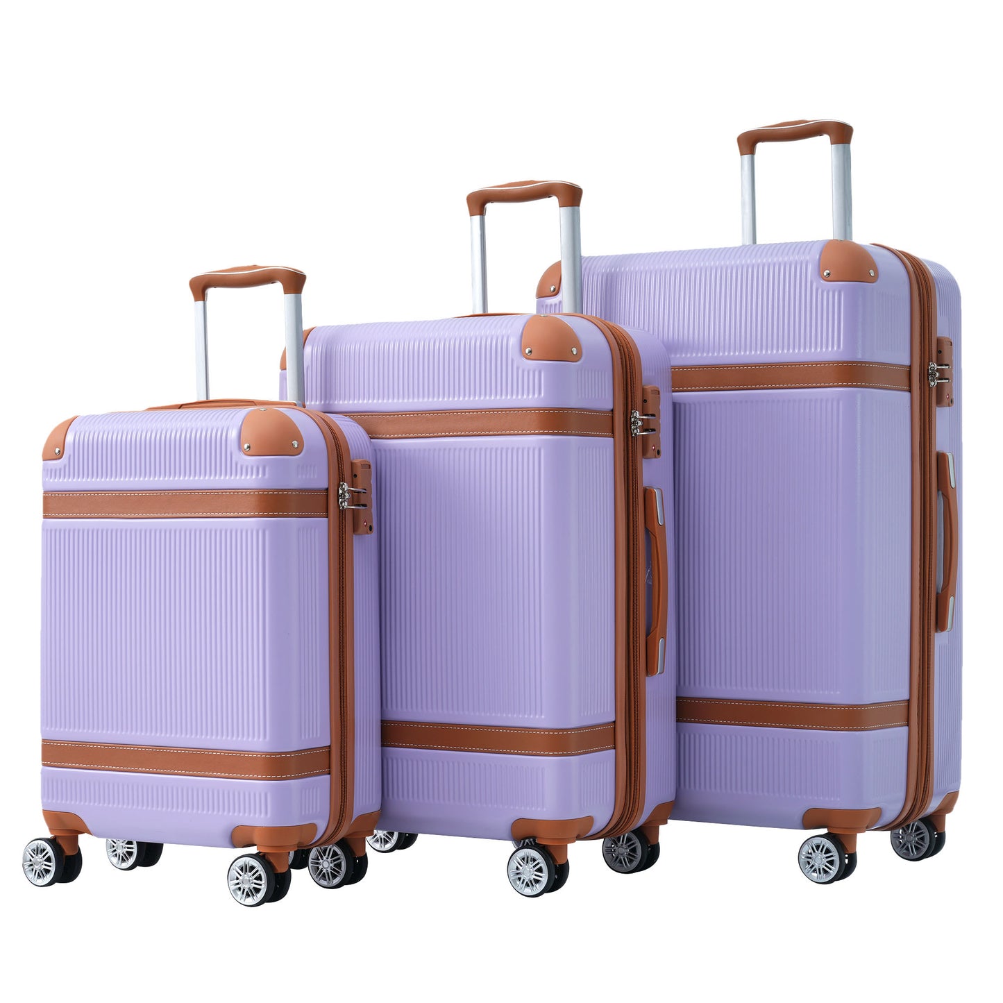 Hardshell Luggage Sets 3 Piece double spinner 8 wheels Suitcase with TSA Lock Lightweight 20''24''28''