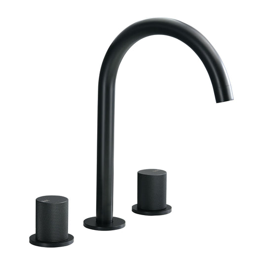 Matte Black 8 Inch Two-Handle Widespread Bathroom Faucet