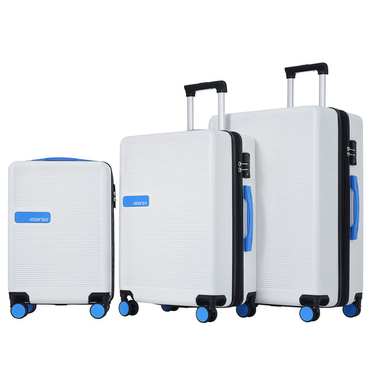 Contrast Color 3 Piece Luggage Set Hardside Spinner Suitcase with TSA Lock 20" 24' 28" Available