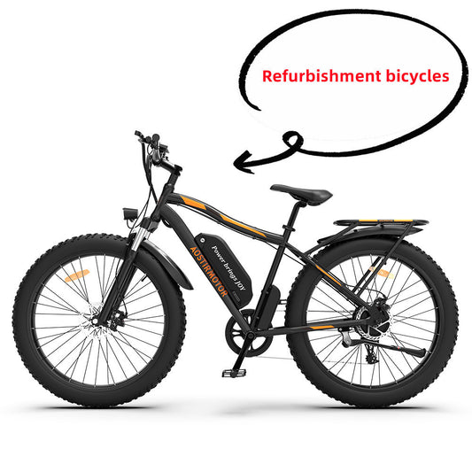 **Refurbishment bicycles**AOSTIRMOTOR S07-B 26" 750W Electric Bike Fat Tire P7 48V 13AH Removable Lithium Battery for Adults with Detachable Rear Rack Fender(Black)**Refurbishment bicycles**