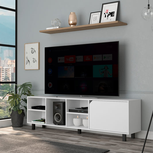 Valdivia TV Stand - Modern White Entertainment Console for up to 70 TVs