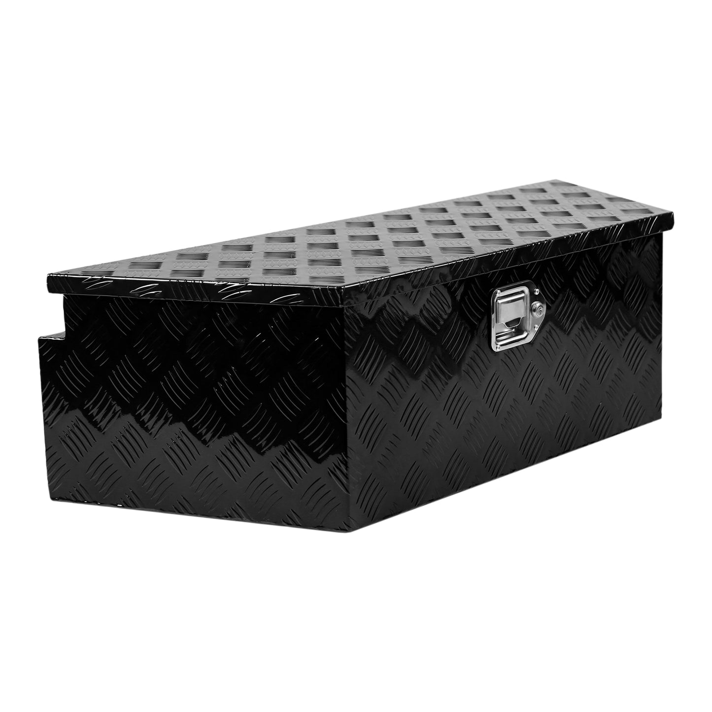 39 Inch Aluminum Utility Trailer Tongue Tool Box 5 Bar Tread Trailer Tongue Box Waterproof Under Truck Storage for Pick Up Truck Bed, RV Trailer, ATV with Lock & Keys 38.8"x16.5"x12"