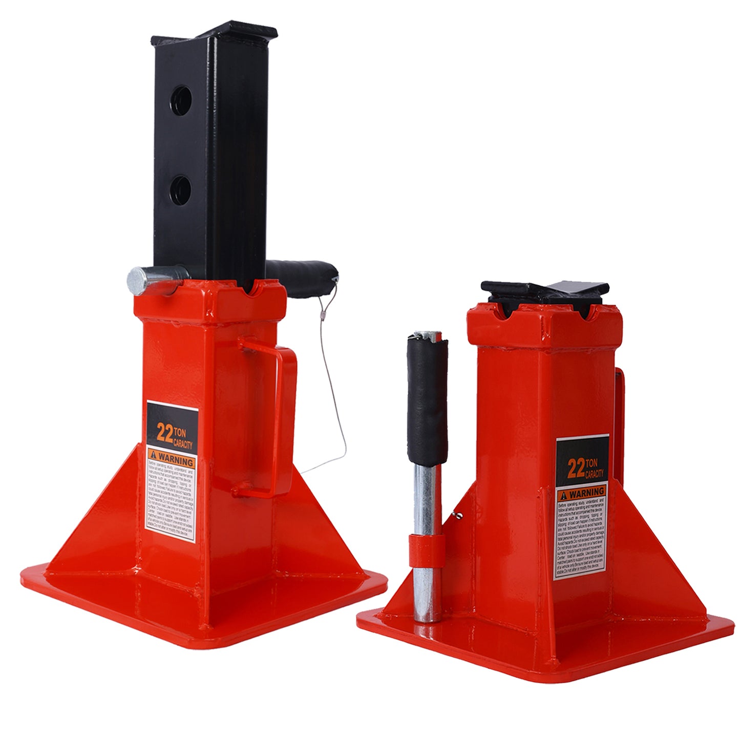 Heavy Duty Pin Type Professional Car Jack Stand with Lock, 22 Ton (44,000 lb) Capacity, Red, 1 Pair