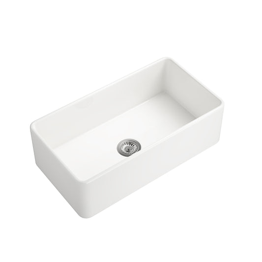 Deep White Ceramic Farmhouse Kitchen Sink