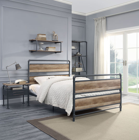 Brantley Full Bed, Antique Oak & Sandy Gray Finish 35885F