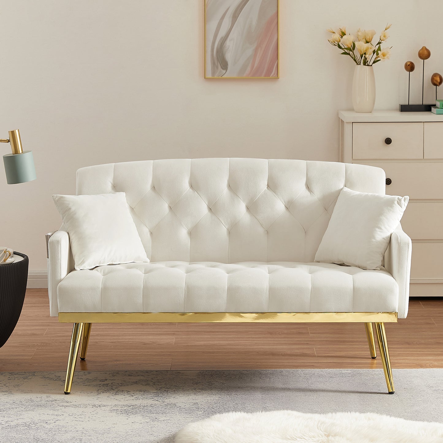 CREAM WHITE  2 SEATER SOFA