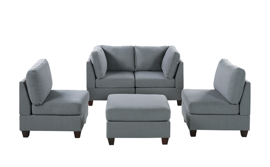 MODULA SET - 5PC Upholstered Seating Collection in Gray