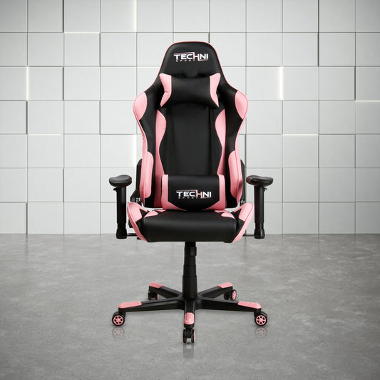 Techni Sport TS-4300 Ergonomic High Back Racer Style PC Gaming Chair, Pink